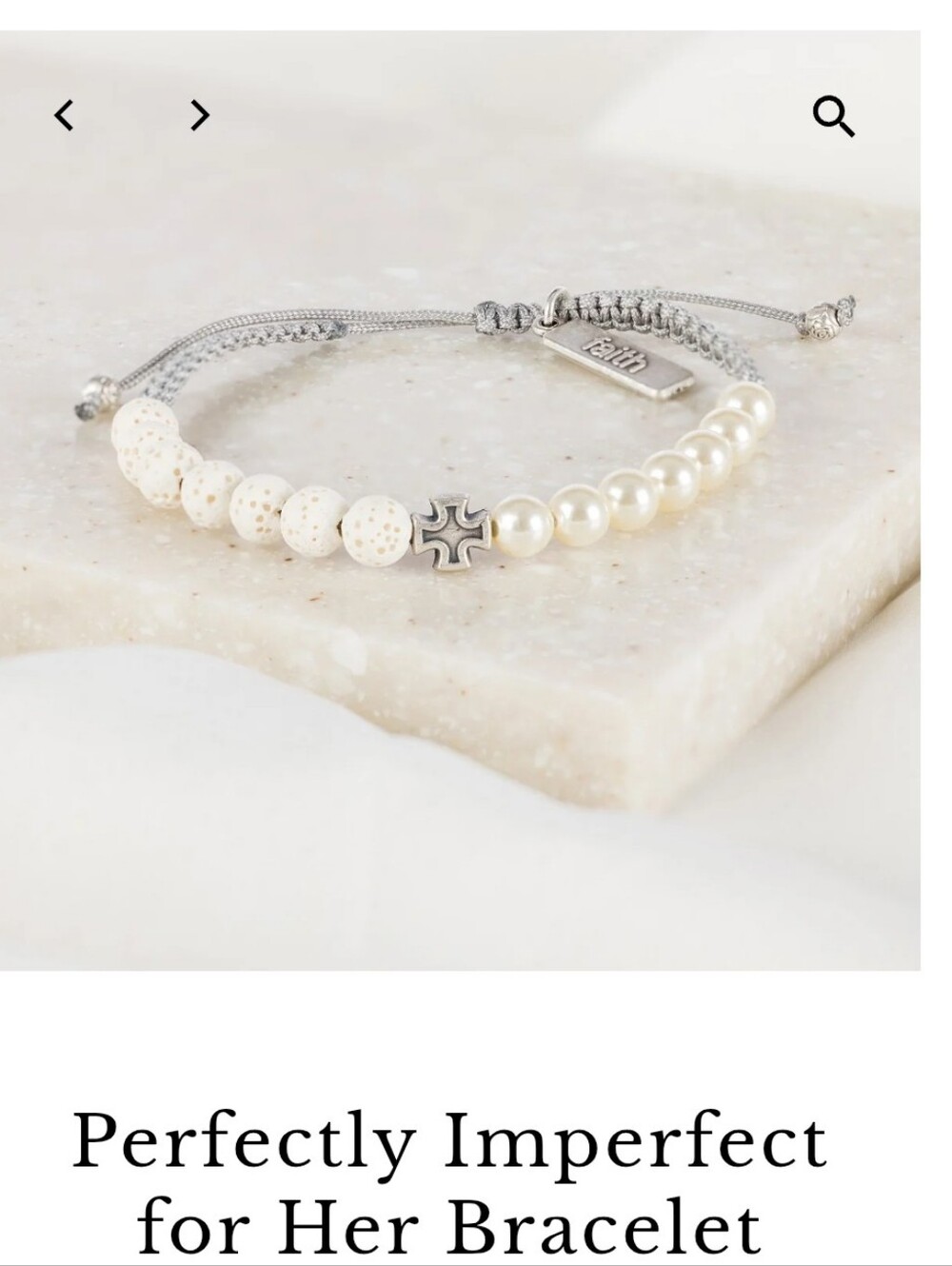For Her Pearl & Lava Bead Bracelet - White